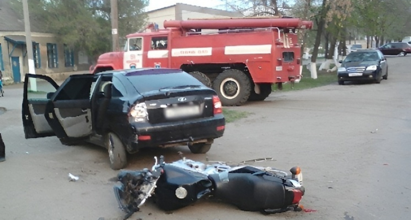 В Воронежа произошло ДТП с участием легкового автомобиля и мотоцикла