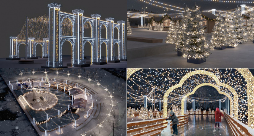 В Воронеже начался монтаж главного новогоднего катка