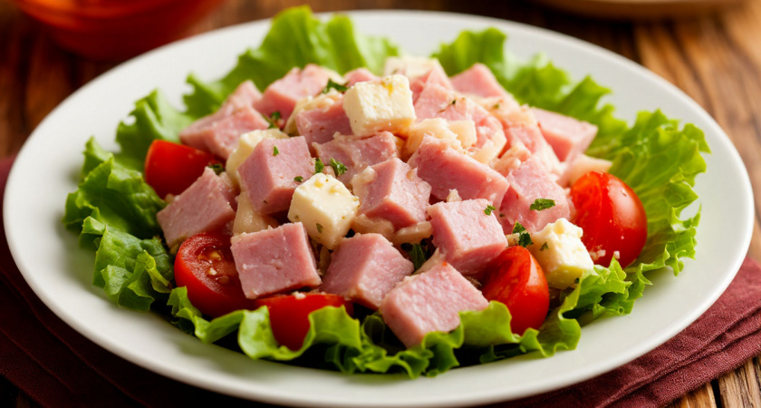 Салат “Нежный” с ветчиной и сыром: блюдо с пикантным вкусом для вашего новогоднего стола!