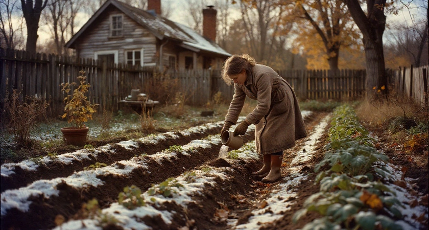 1 стакан «муки» заменяет три камаза навоза. Раскидываю даже по снегу - весной земля сочнее чернозёма