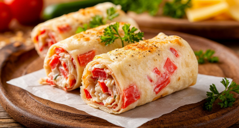 Новогодний стол 2026: идеальная закуска — рулет из лаваша с крабовыми палочками и сыром