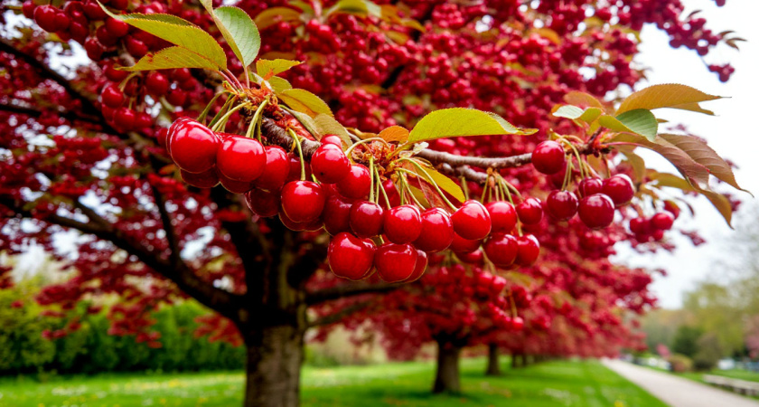1 стакан под дерево – и вишня крупнее абрикосов: сладкая как мед – никакой кислятины