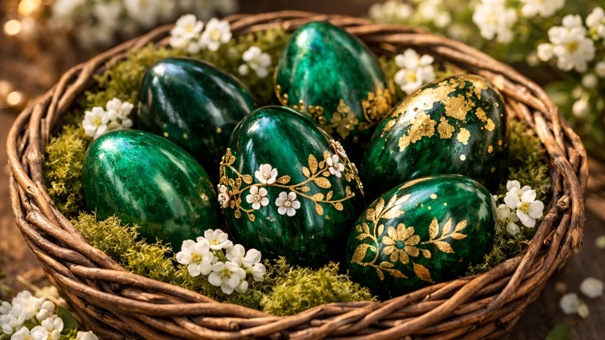 «Изумрудные» яйца на Пасху: красивый цвет яйцам придадут 2 травы — давно забытый метод