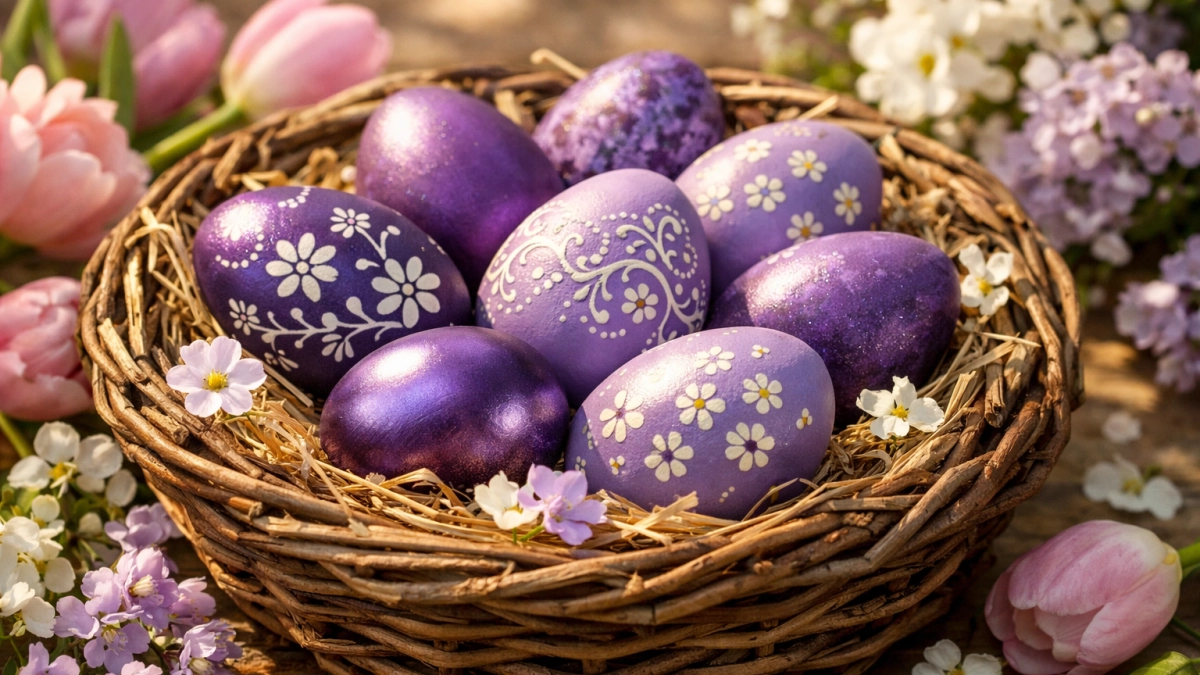 Не скорлупа, а просто космос: для покраски яиц в фиолетовый цвет «химоза» не нужна — понадобится лишь один отход
