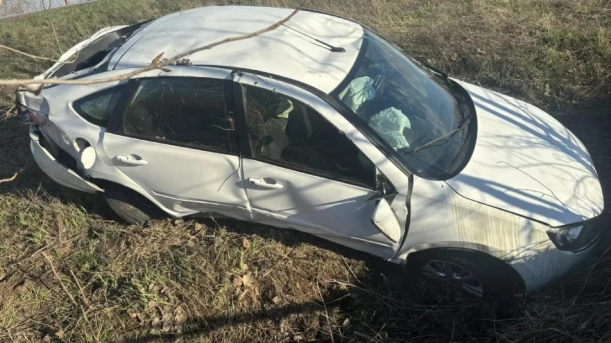 В Лискинском районе 61-летний водитель "Лады Гранты" скончался после вылета в кювет